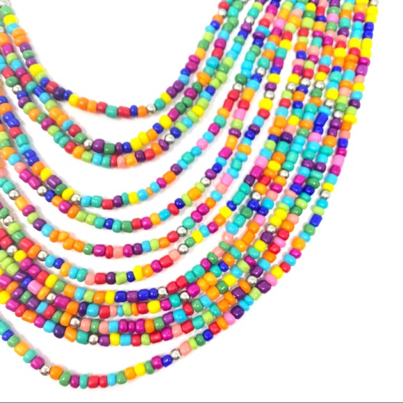 Jules Multi-Color Multi-Strand Statement Necklace - Picture 2 of 6